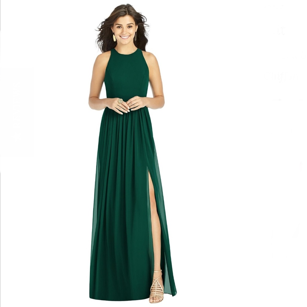 Dessy green bridesmaid dress